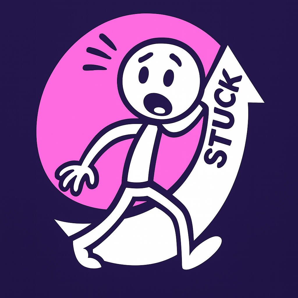 Six-panel comic meme explaining $STUCK as a Solana memecoin for traders who didn’t sell, featuring bagholders, flames, and coping scenes.